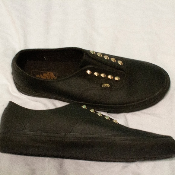 black vans with gold studs